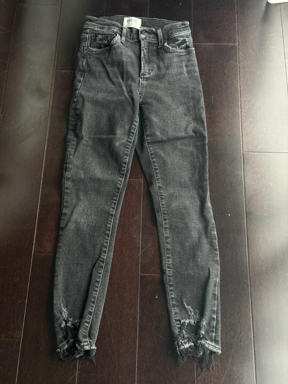 Agolde Women's Black Washed High-Rise Slim Jeans